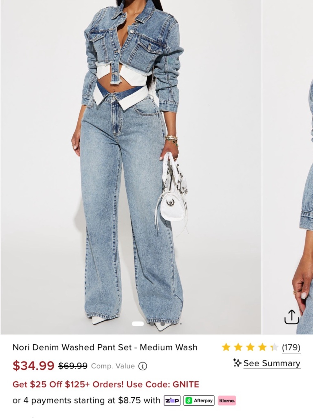 NOR Light Blue Washed Wide-Leg Jeans